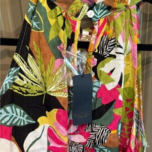 Rachel Multicolor Tropical Print Top